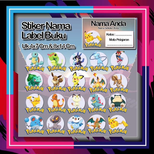 

Stiker Pokemon pikachu pikacu Karakter Lucu Custom Lebel Nama cromo murah 20 Varian berbeda Octane Pelajaran sekolah No 7