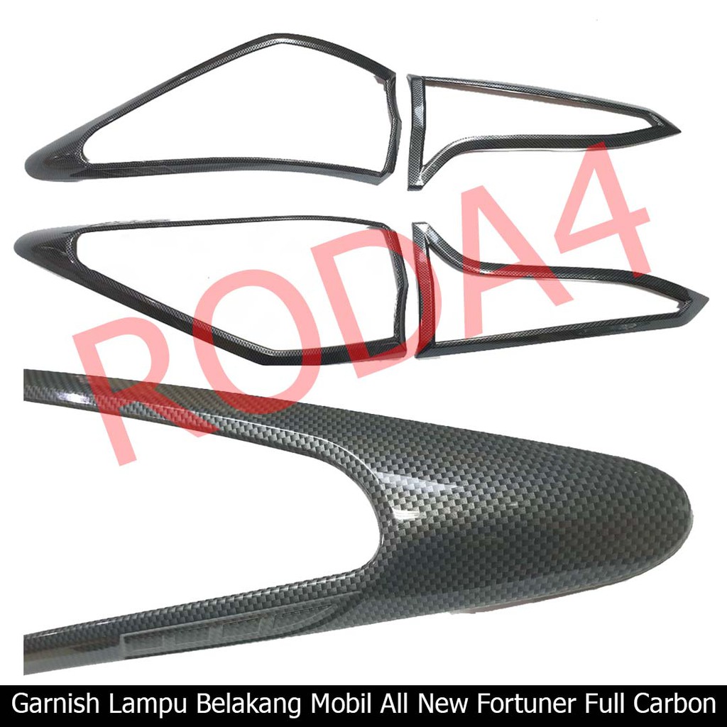 Garnish Lis Lampu Belakang Mobil All New Fortuner Full CARBON