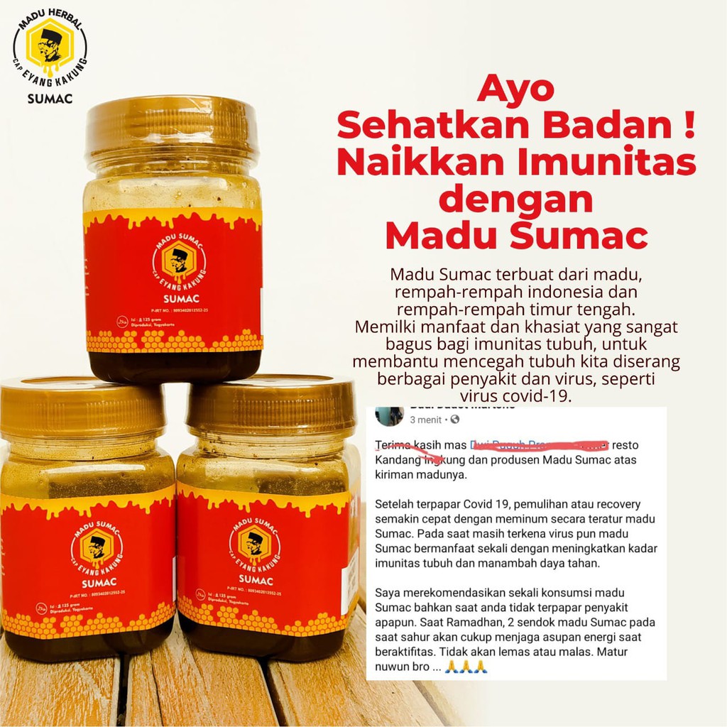

Madu Herbal Sumac Cap Eyang Kakung Kecil 135 gr