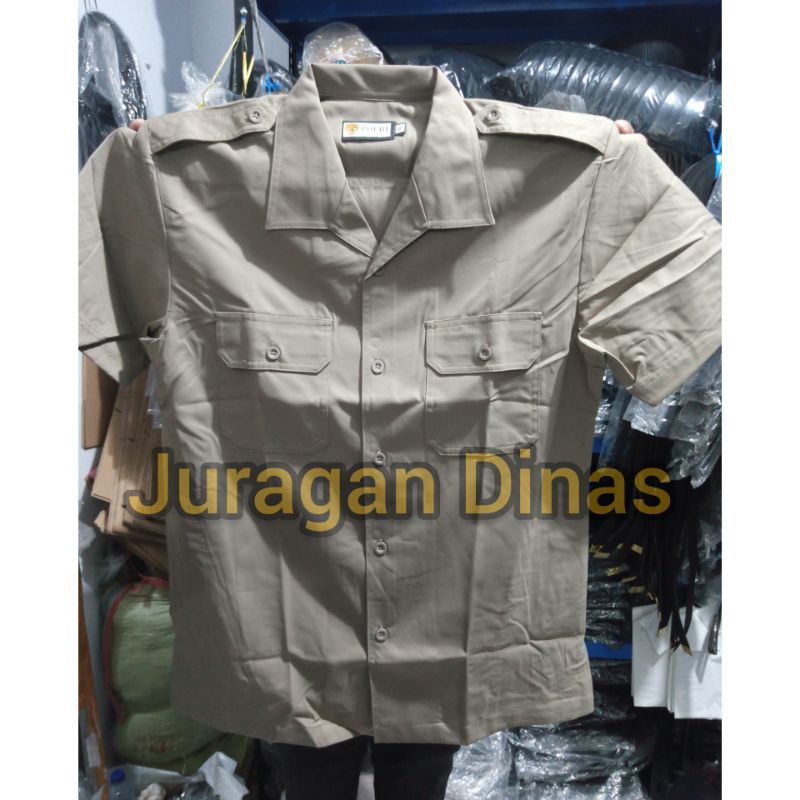 Atasan Baju PDH Coklat Jatah POLRI / Baju PDH Satpam Terbaru