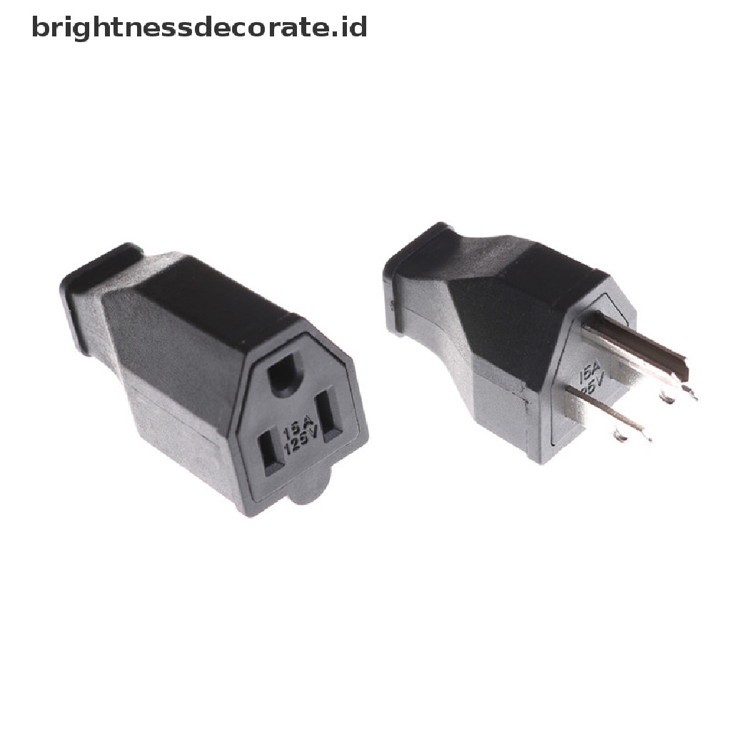 (birth) Adaptor Converter Kabel Power AC 125V 15A 3 Pin Dengan Plug US 0 0 0 0 0