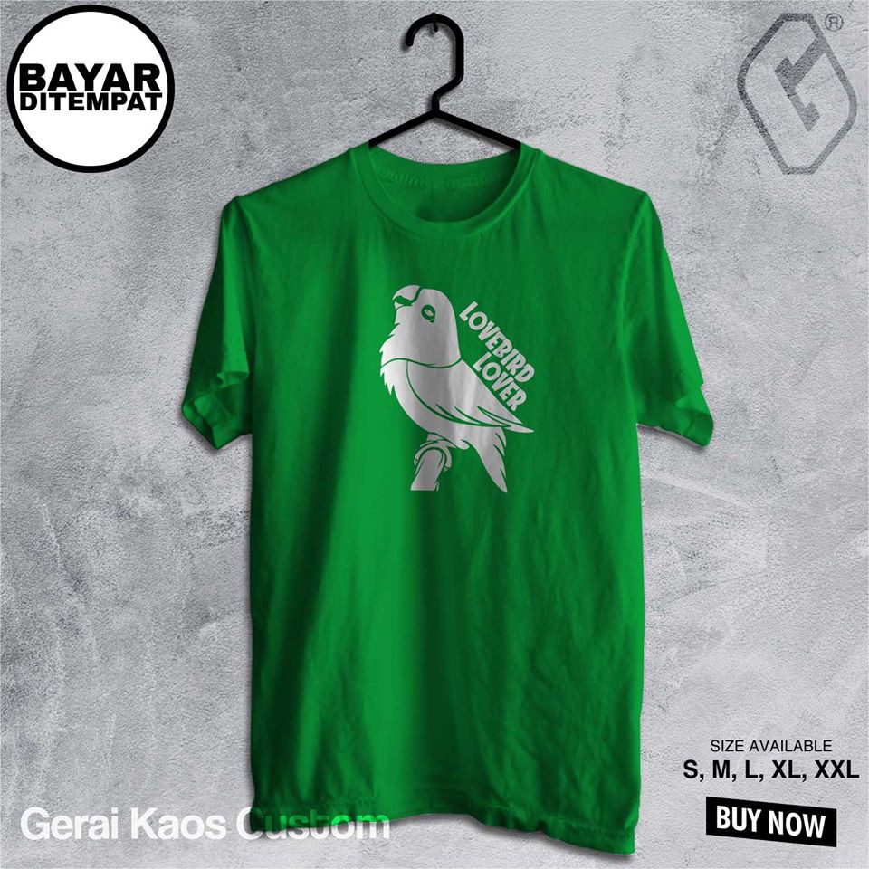kaos distro burung lovebird / kaos baju lover kicau mania