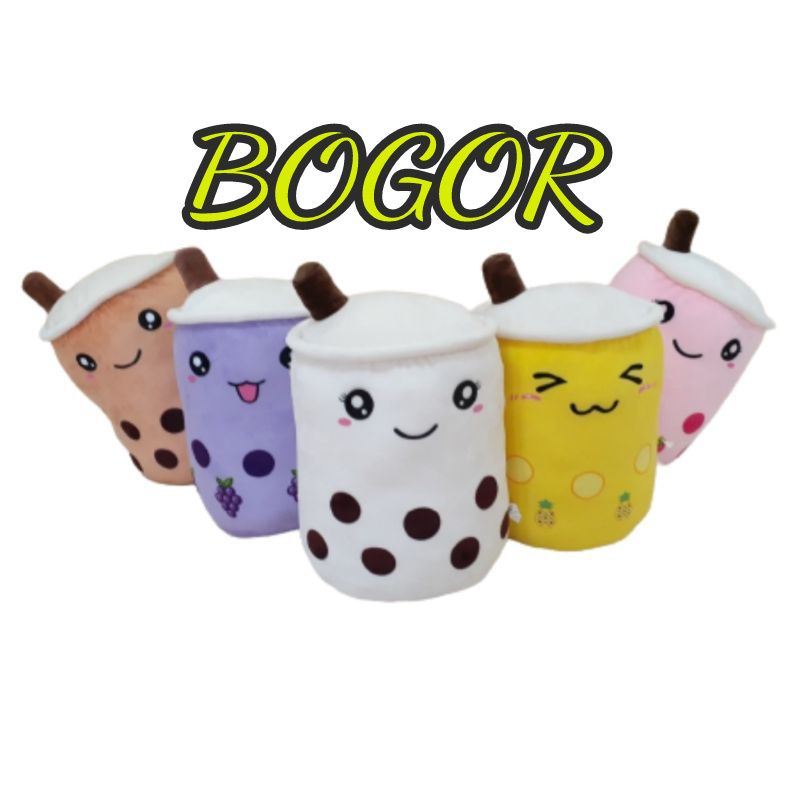 Boneka guling bantal Boba Bubble Milk Tea Brown Sugar