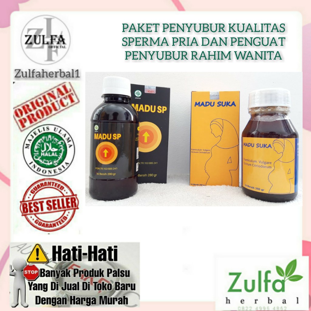 PAKET PENYUBUR KANDUNGAN dan Pengental Sperma Pria - Madu SP dan Suka