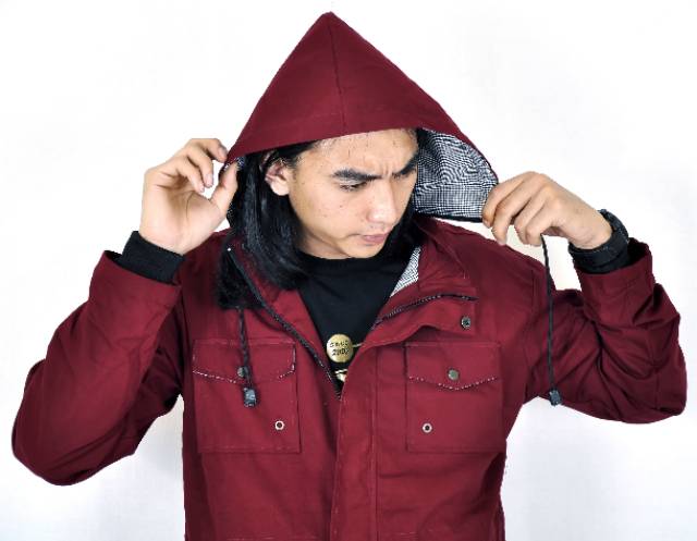 Kent Jaket Parka Acrilik Maroon