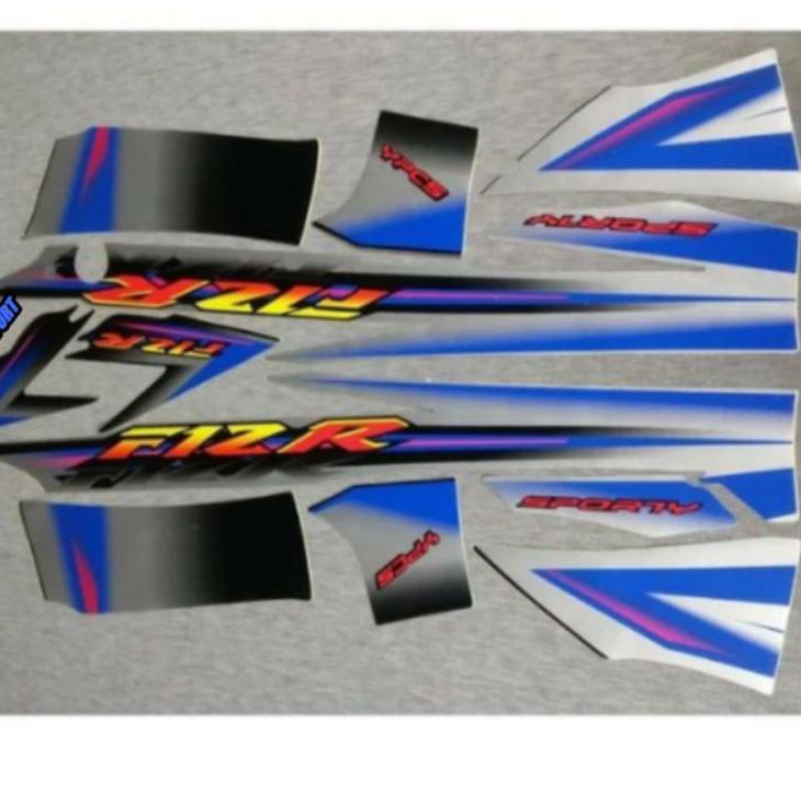 ん striping / sticker lis body fizr / fiz r / f1zr 2003 hitam silver grafis biru ウ