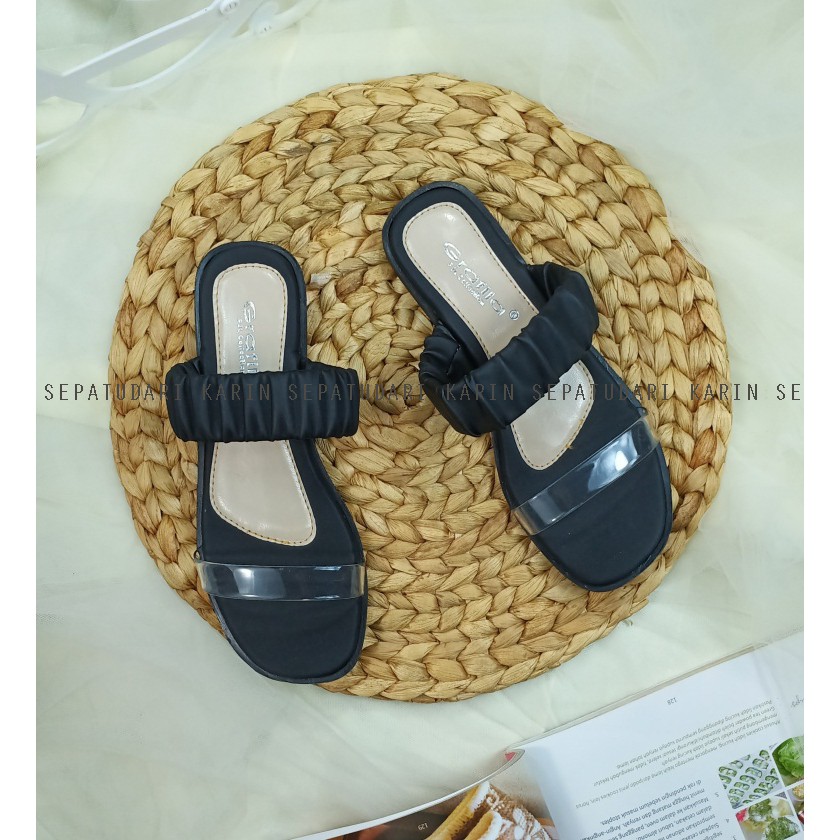 Sepatudari Karin Real Pic Sandal flat wanita Sandal Slop KR-SDF0045