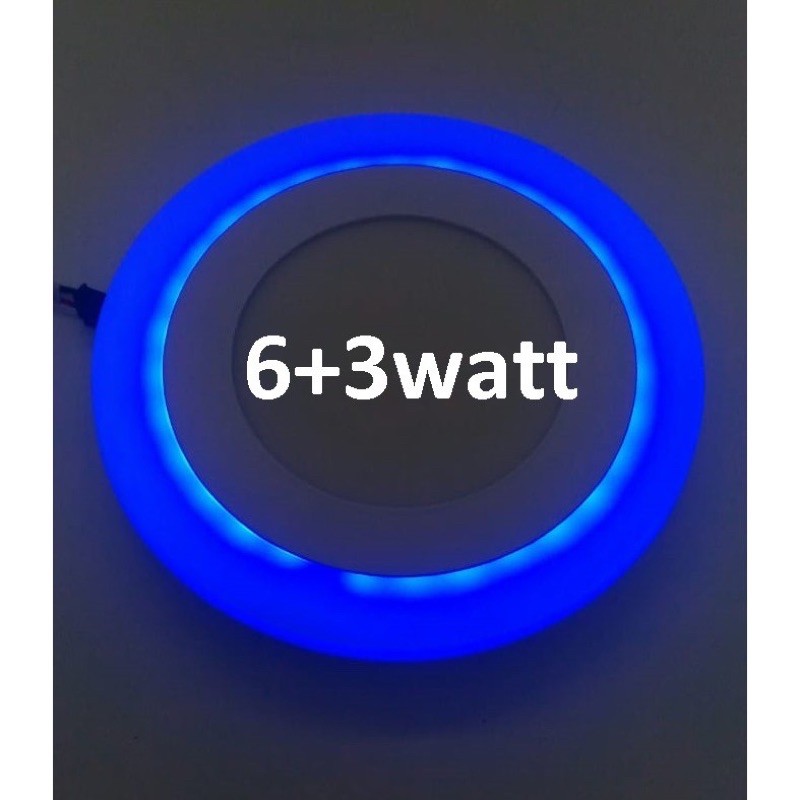 LAMPU DOWNLIGHT LED PANEL 2 WARNA PUTIH BIRU 6w + 3w 6+3 W 6 + 3 WATT 4inch