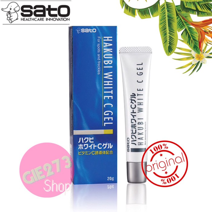 Penghilang Bekas Jerawat - Serum Vege Original - Theraskin Acne Cream Sato Hakubi White C Gel 20 Gr