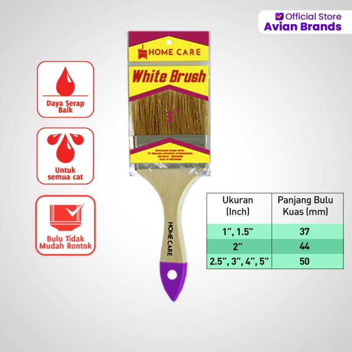 Avian Kuas Cat Tembok / Kuas Cat Home Care White Brush