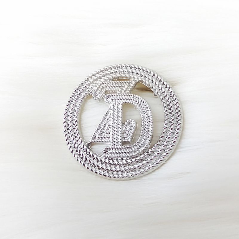Bros B/bross signature branded /brooch button/Bros hijab buttonscarves Athar shop scarves murah-Zd bulat polos silve