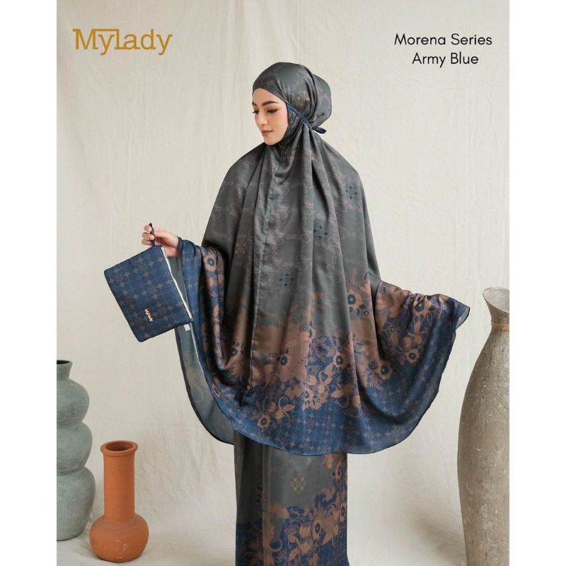 mukena my lady army blue