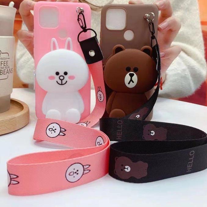 【⚡TAR】/OPPO A83 A71 F1S A59 A39 A57 A31 F7 F3 SOFT CASE KARAKTER DISNEY DOMPET KOIN + GANTUNGAN TALI