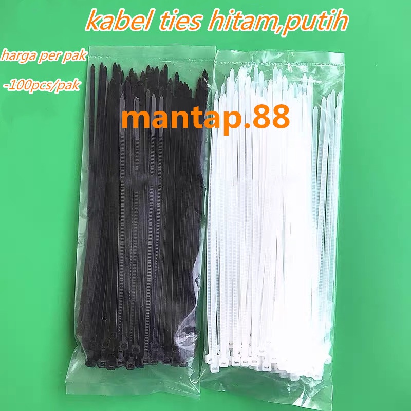 kabel ties/kabel tis/cable tis hitam/putih 10cm,15cm,20cm,25cm,30cm