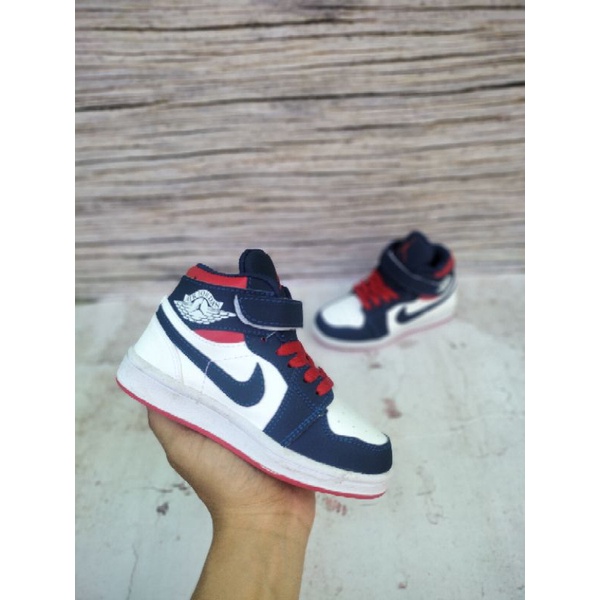SEPATU NIKE AIR JORDAN ANAK NAVY RED GRADE ORI SNEAKERS ANAK LAKI LAKI
