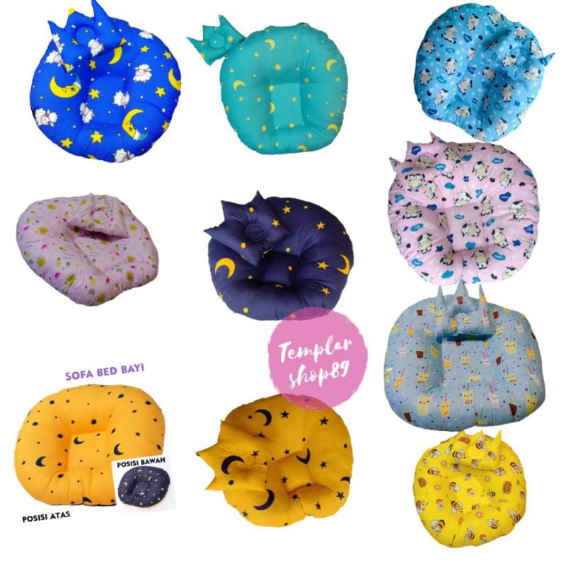 Sofa bayi / baby launger Free bantal mahkota dan tas mika bb kuning