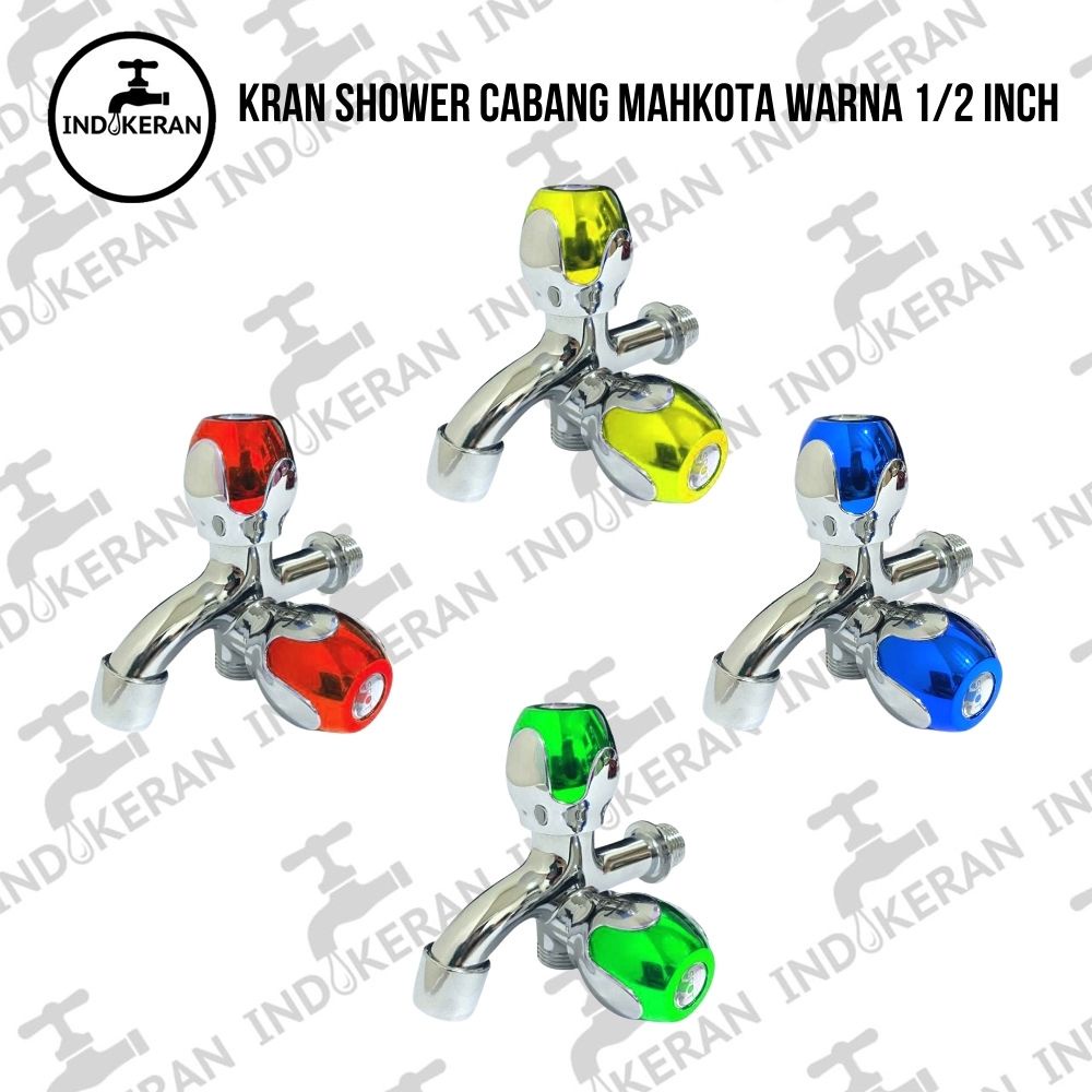 INDOKERAN - Kran Shower Cabang Mahkota Warna - 1/2 Inch