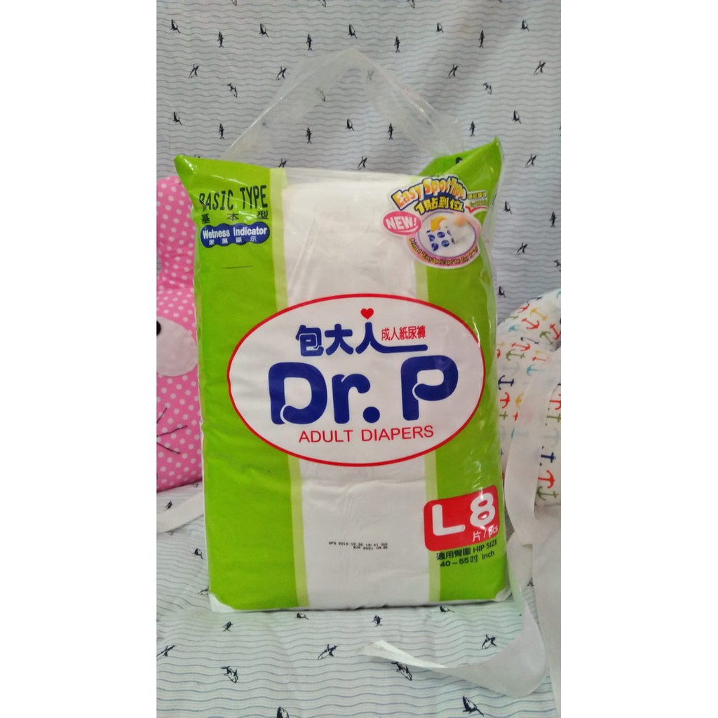 Dr'p Adult Pants L 8 Basic ( popok dewasa ) - HTA SUSU / PAMPERS / DIAPERS