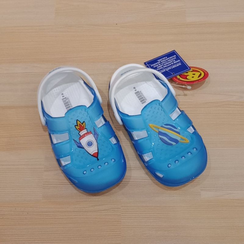 BUBBLE GUMMERS SANDAL SEPATU ANAK LAKI LAKI LED FULL KARET LENTUR DAN RINGAN BLUE (BIRU)