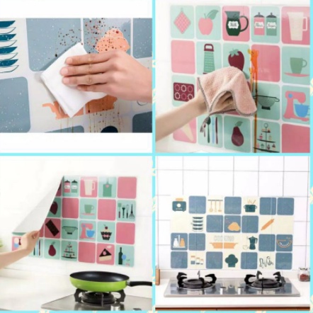 wallpaper sticker dapur anti minyak dan anti api