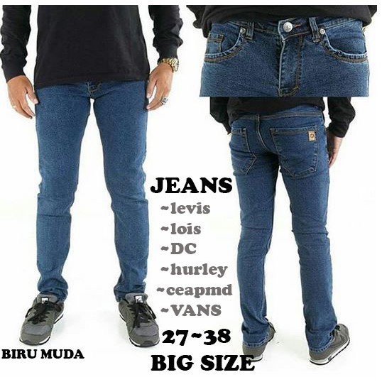 Celana Jeans Panjang SLIM Pria Denim Tebal Bagus Mantap Murah Gaya Slim Fit