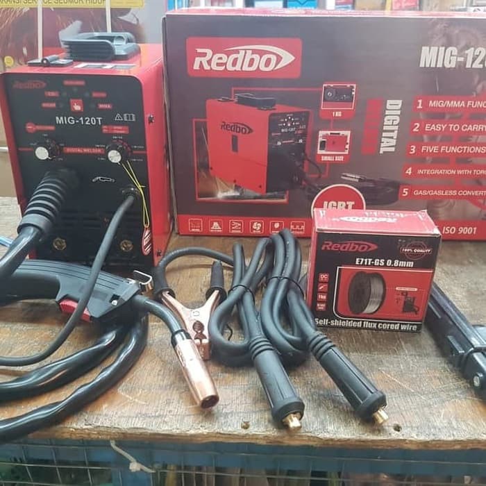 REDBO/REDFOX MIG 120 T Mesin Las CO Flux Core Tanpa Gas CO2 MAG Gasless 120T