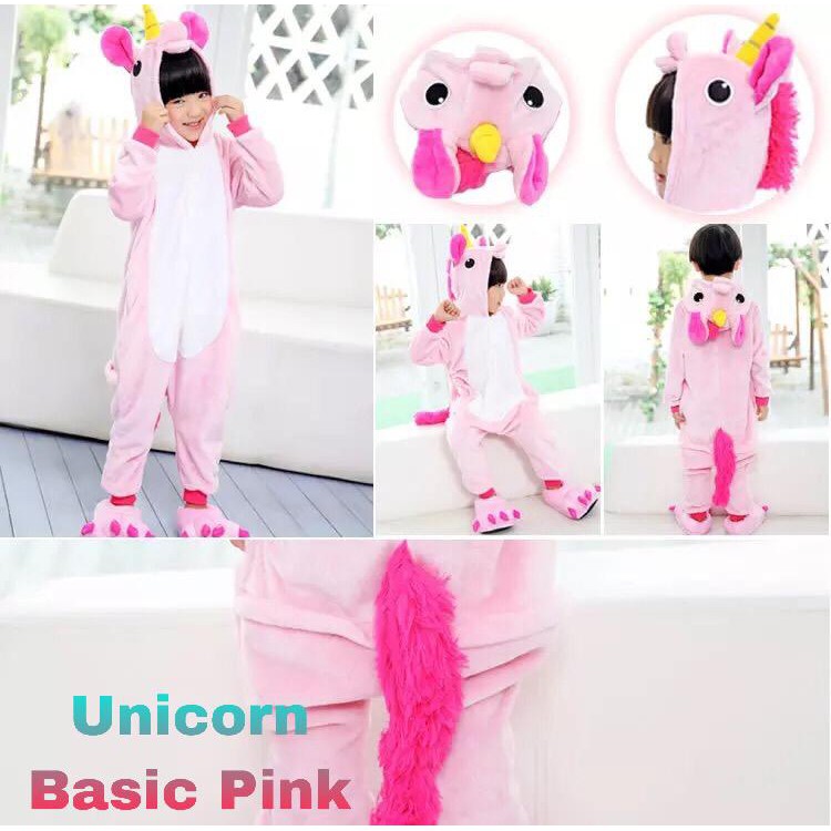 BAJU ONESIE UNICORN PINK BLUE PIYAMA KOSTUM