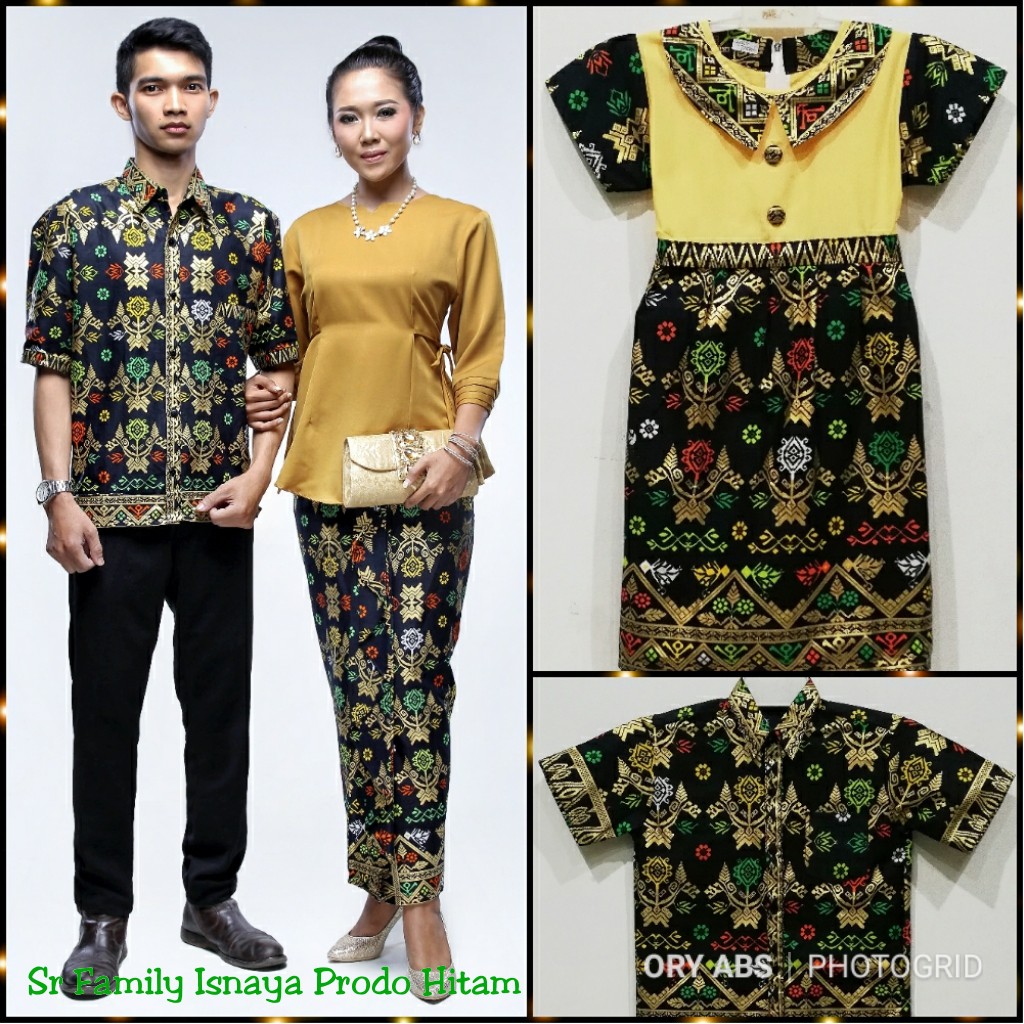 Vania Batik Couple Family Rnb Isnaya Prodo Hitam / Batik Keluarga / Batik Solo / Batik Murah / Ootd