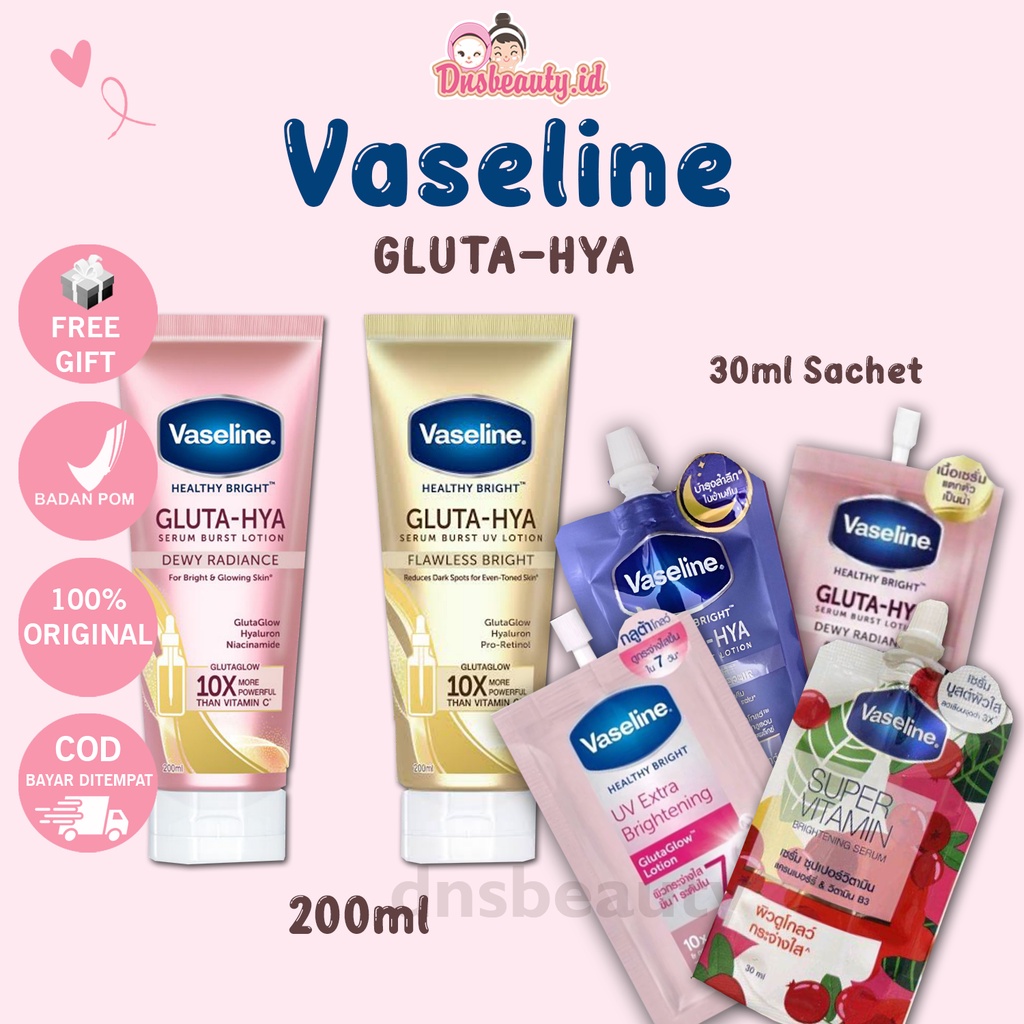 [TERMURAH] Vaseline Gluta-Hya Burst Lotion 200ML Serum Burst Lotion Dewy Radiance Flawless Bright / 