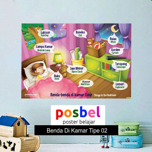 Jual Posbel Poster Belajar Seri Benda Di Kamar Tipe 02 Untuk Edukasi