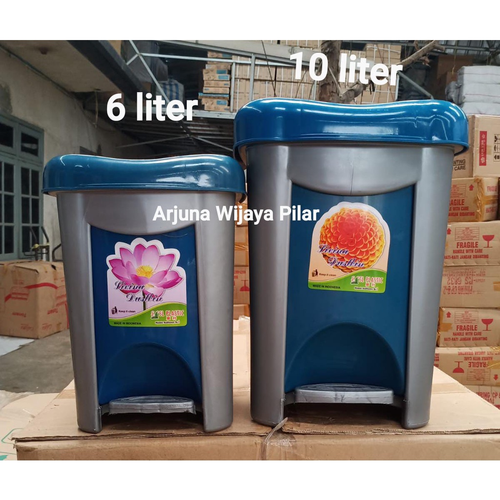 Tempat Sampah injak Livina Dust Bin 6 &amp; 10 Liter Silver SL PLASTIC