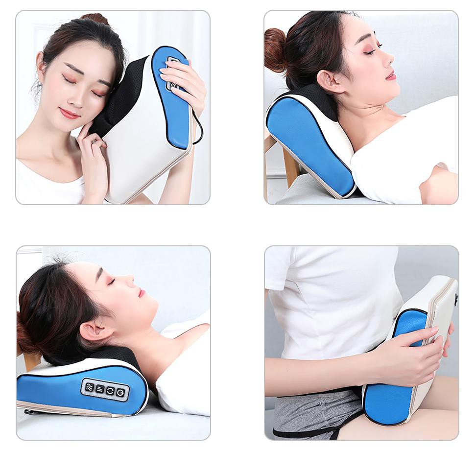 Bantal Pijat Elektrik Multifungsi Neck Shoulder Full Body Massage Cushion - JB-311 - Brown