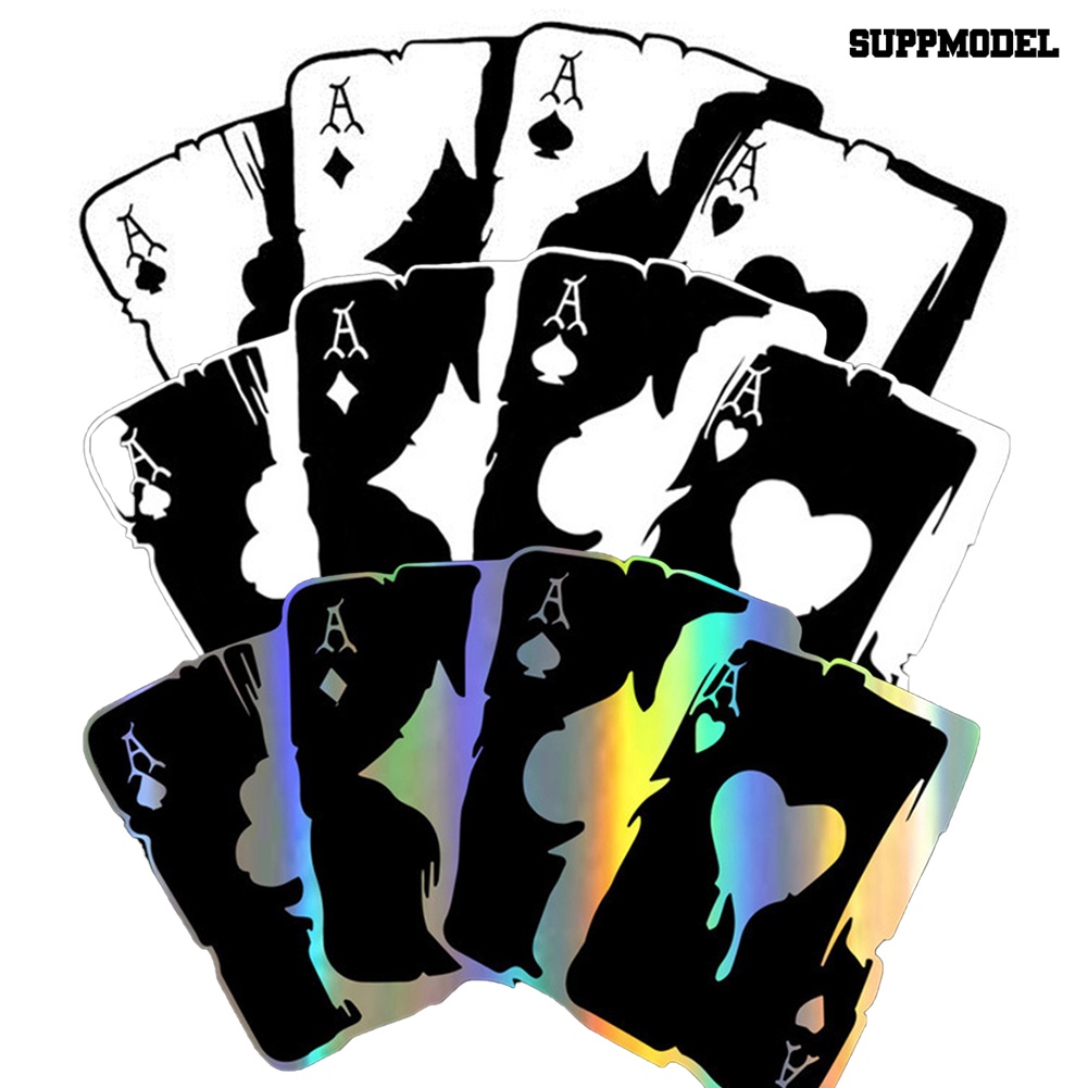 Stiker Reflektif Motif Kartu Poker Untuk Mobil / Motor