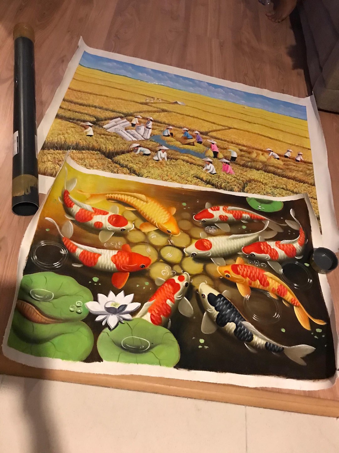 Lukisan Koi Fengshui 90 X 60 Cm