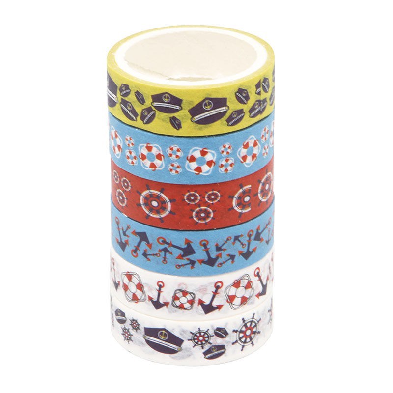 

Selotip Kado Warna Warni Nautical Set of 6 Adhesive Tape