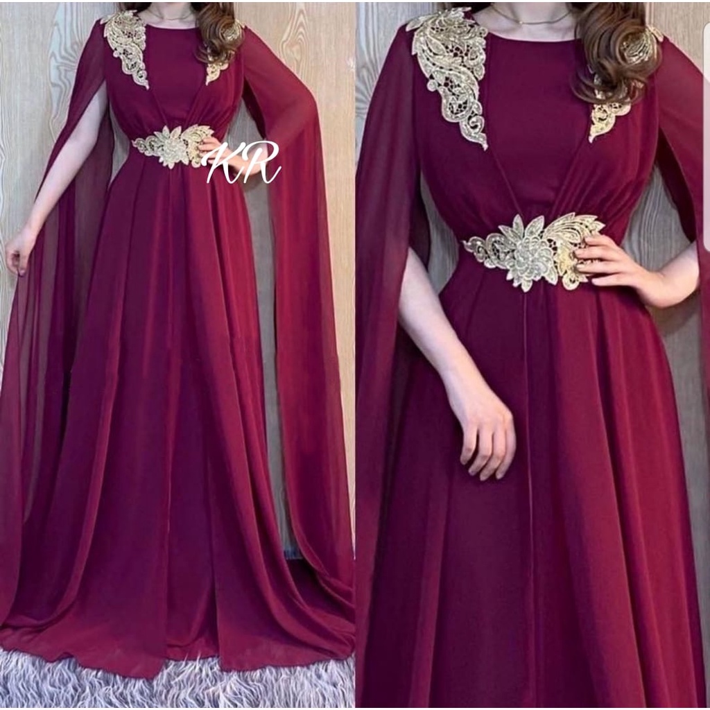 2 UKURAN L DAN XXL MAXY TAPASYA BORDIR MOSCREPE FASHION PAKAIAN WANITA DRESS GAMIS MAXY ADA VIDEO REAL PICT