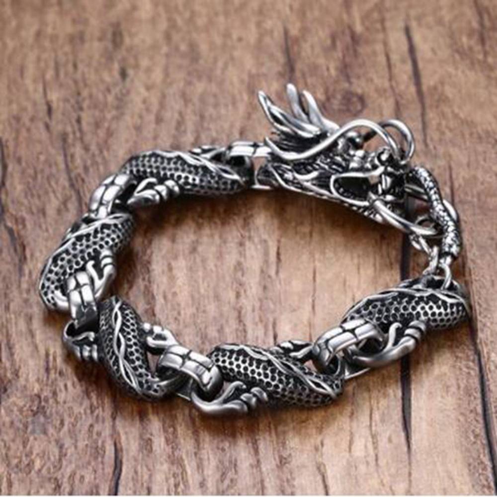 Gelang Rantai Bahan Alloy Gaya Retro Punk Rock Hip Hop Untuk Pria