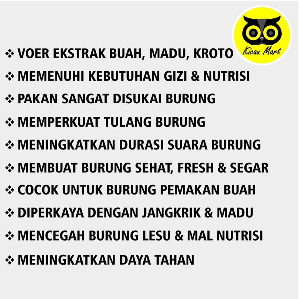 VOER TRUCUK CIAMIS RASA PISANG PUR PAKAN MAKANAN BURUNG PEMAKAN BUAH + JANGKRIK KROTO KERING VOERTRSM