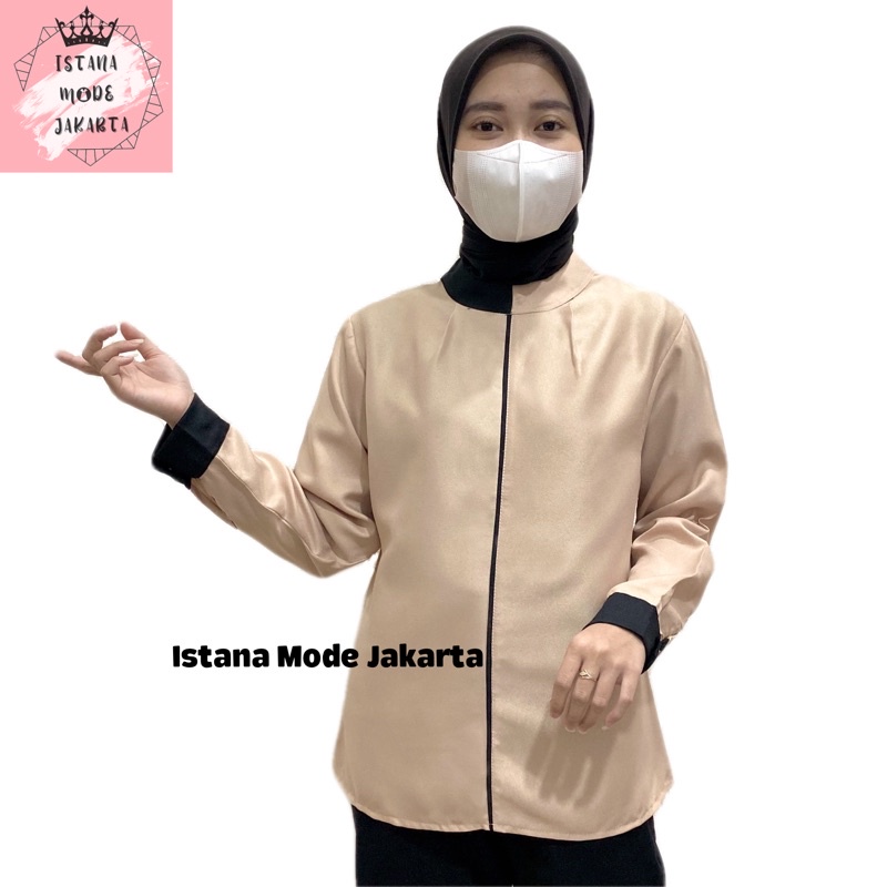 ISTANA MODE JAKARTA Verra baju atasan wanita terbaru blouse korean style blouse wanita lengan panjang-COKSU CREAM