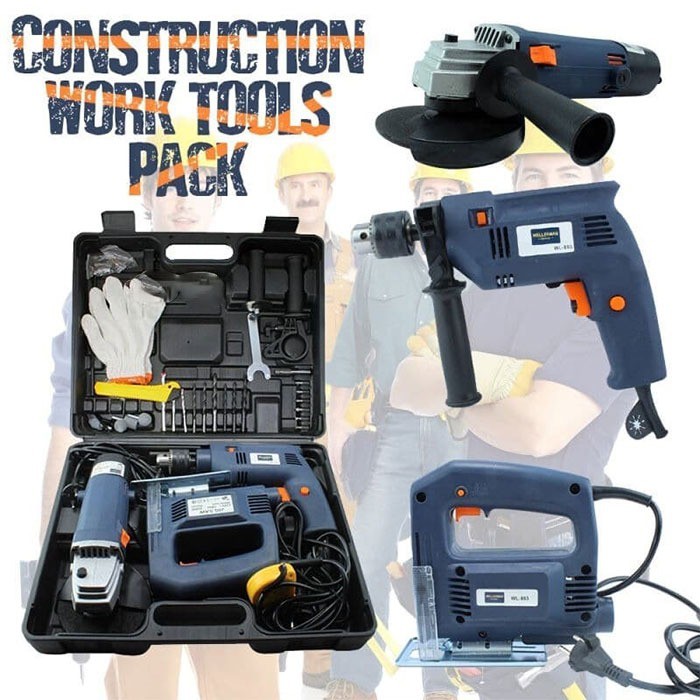 Set Koper Bor Listrik / Impact Drill Mesin Gerinda Tangan dan Jigsaw