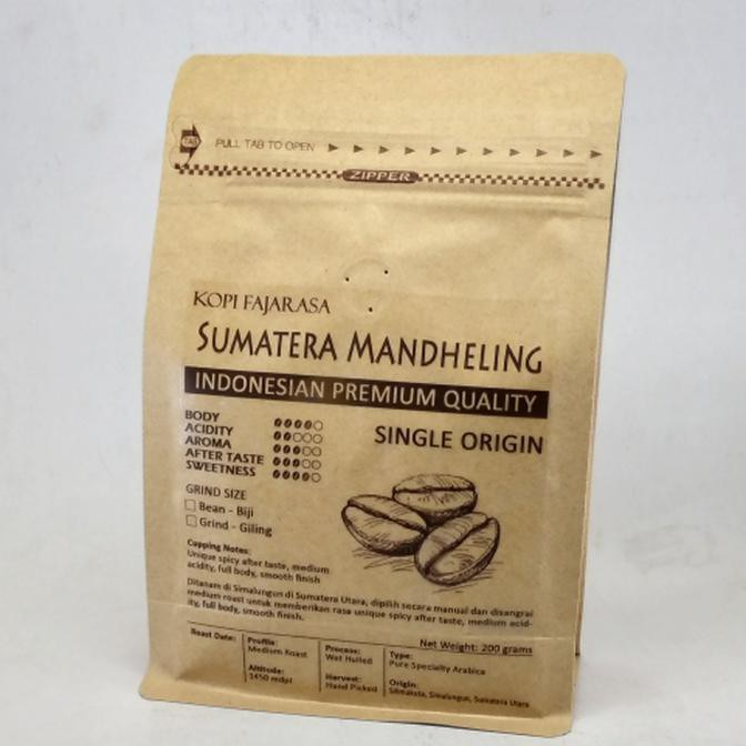 

Kopi- Kopi Fajarasa Sumatera Mandheling Biji Kopi Arabica 200 gram -Biji-Kopi.