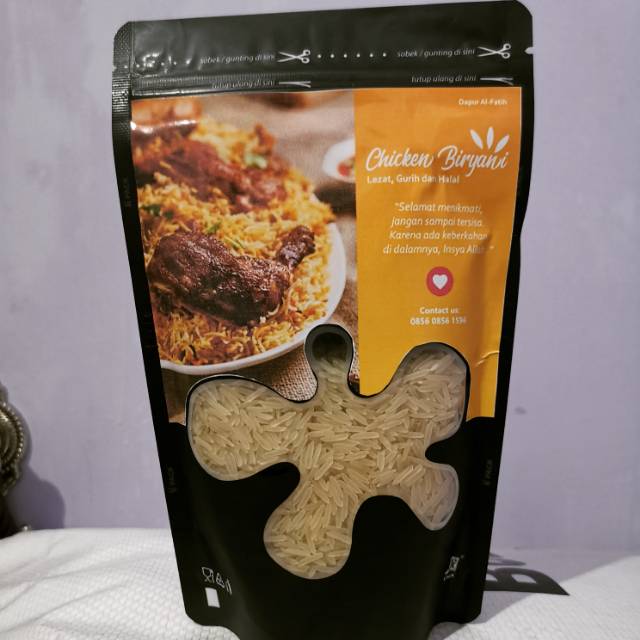

NASI BRIYANI 300gr SUPER PREMIUM, FREE DARK RAISIN & KALDU & KAPULAGA