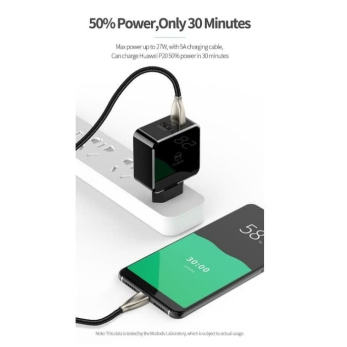 Mcdodo Charge 5A 30W Dual Output Super Quick Charge PD 3.0 Vooc Flash