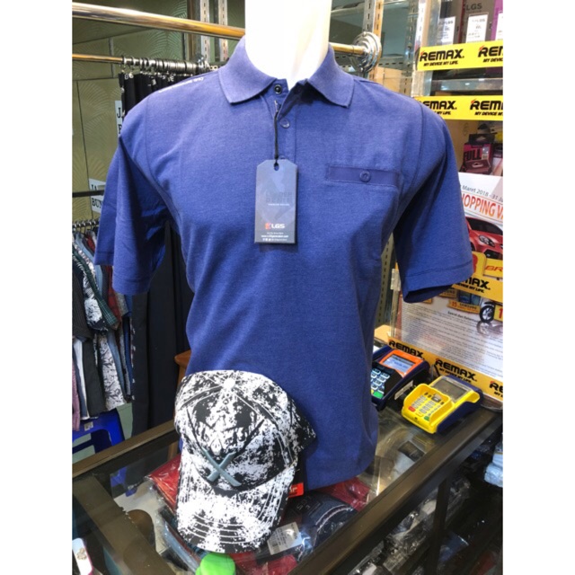 Kaos Kerah fashion Lgs Johnwin katun biruu