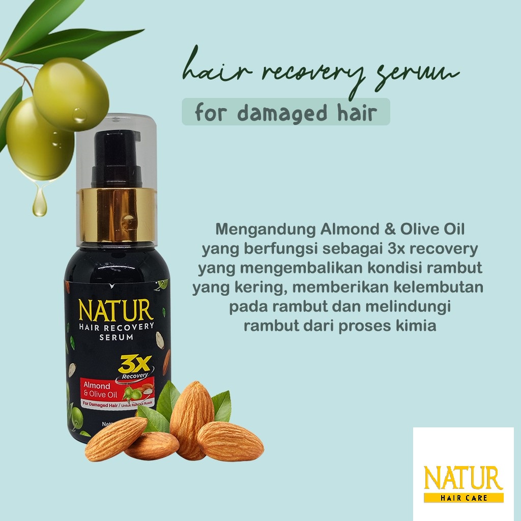 NATUR Hair Mask | Hair Vitamin | 2 in 1 Shampoo &amp; Hair Tonic Ginseng Aloevera(✔️BPOM) (KIM)