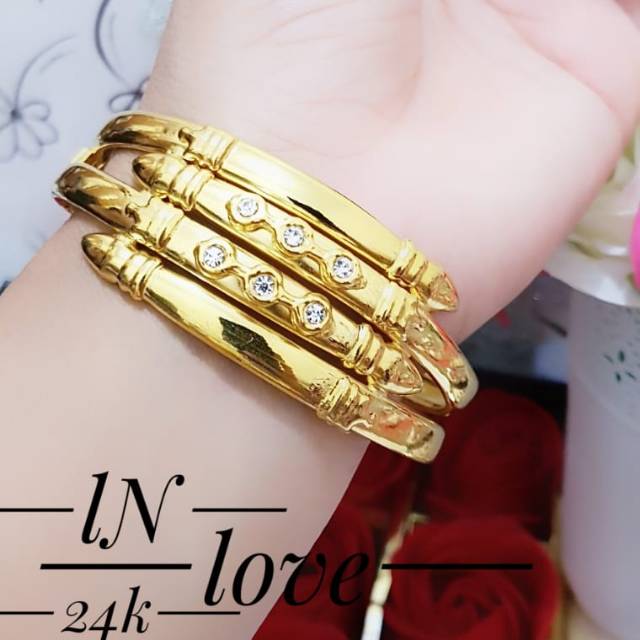 Xuping gelang keroncong lapis emas 24k