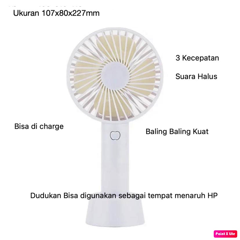 Kipas Angin Kecil Meja Portable Charge Tenaga Batre Battery Bulat Unikk