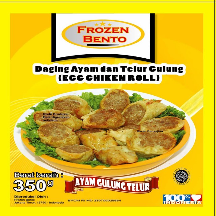 

FROZEN BENTO EGG CHICKEN ROLL 375gr