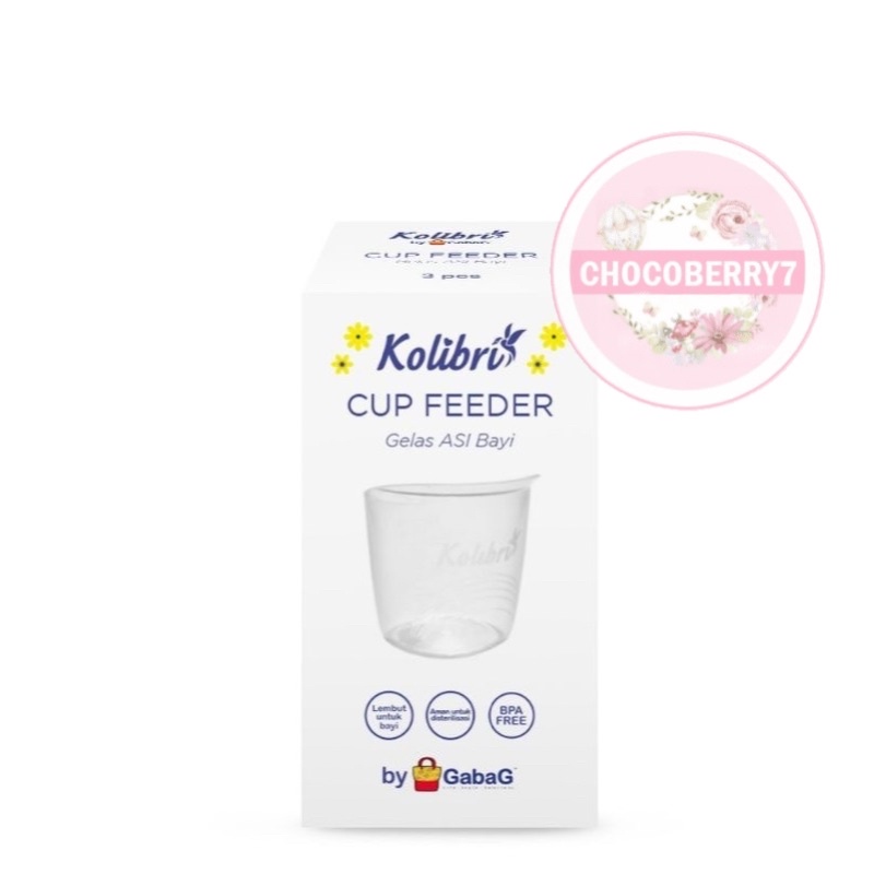 Gabag Kolibri Cup Feeder 1 box isi 3 pcs Gelas Asi Cangkir Menyusui BPA FREE