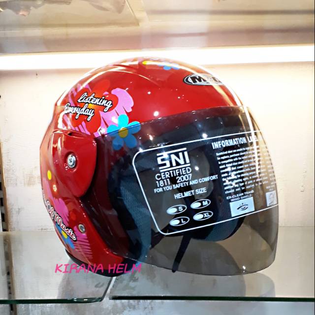 Helm Motor Model GM Evo Termurah Gambar Doraemon Warna Merah